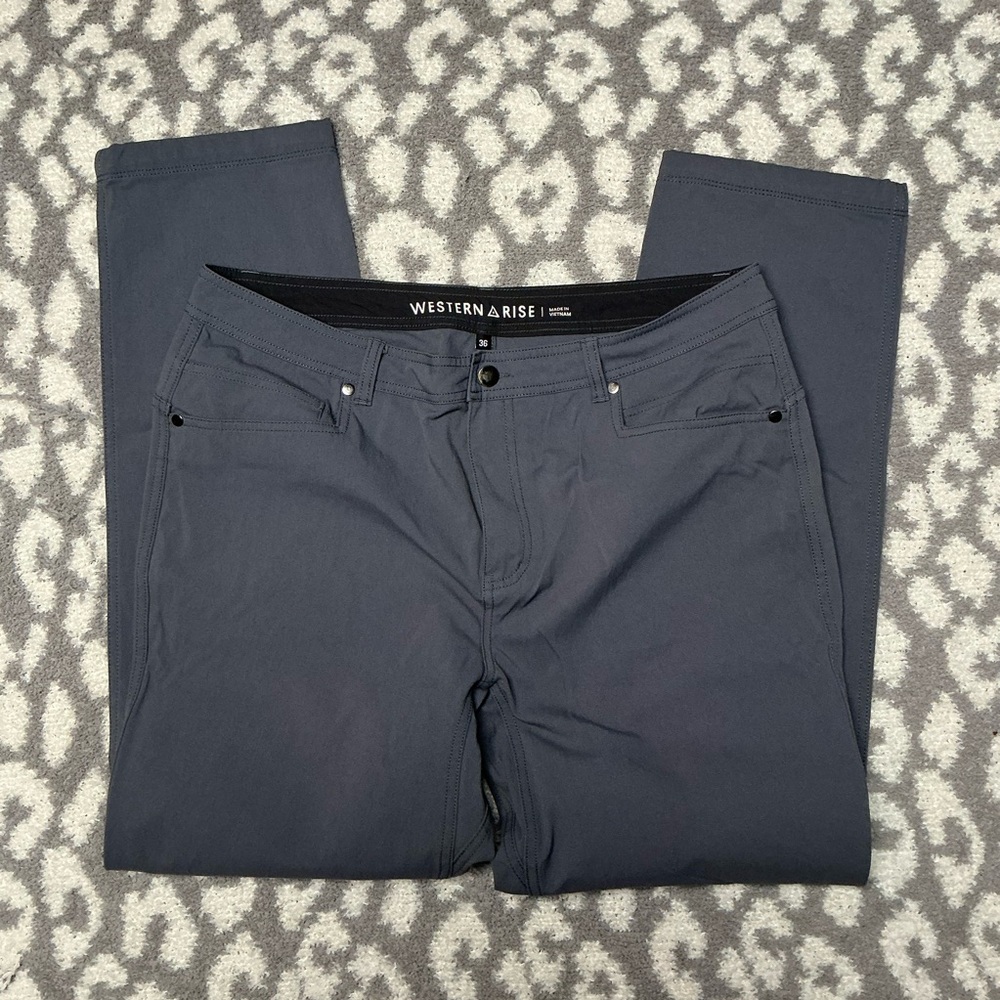 Western Rise Men's Gray Chinos 36x31 stretch